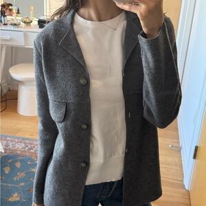 Gray Wool Women's Cardigan